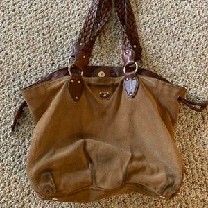 Michael Kors tan/brown large tote handbag